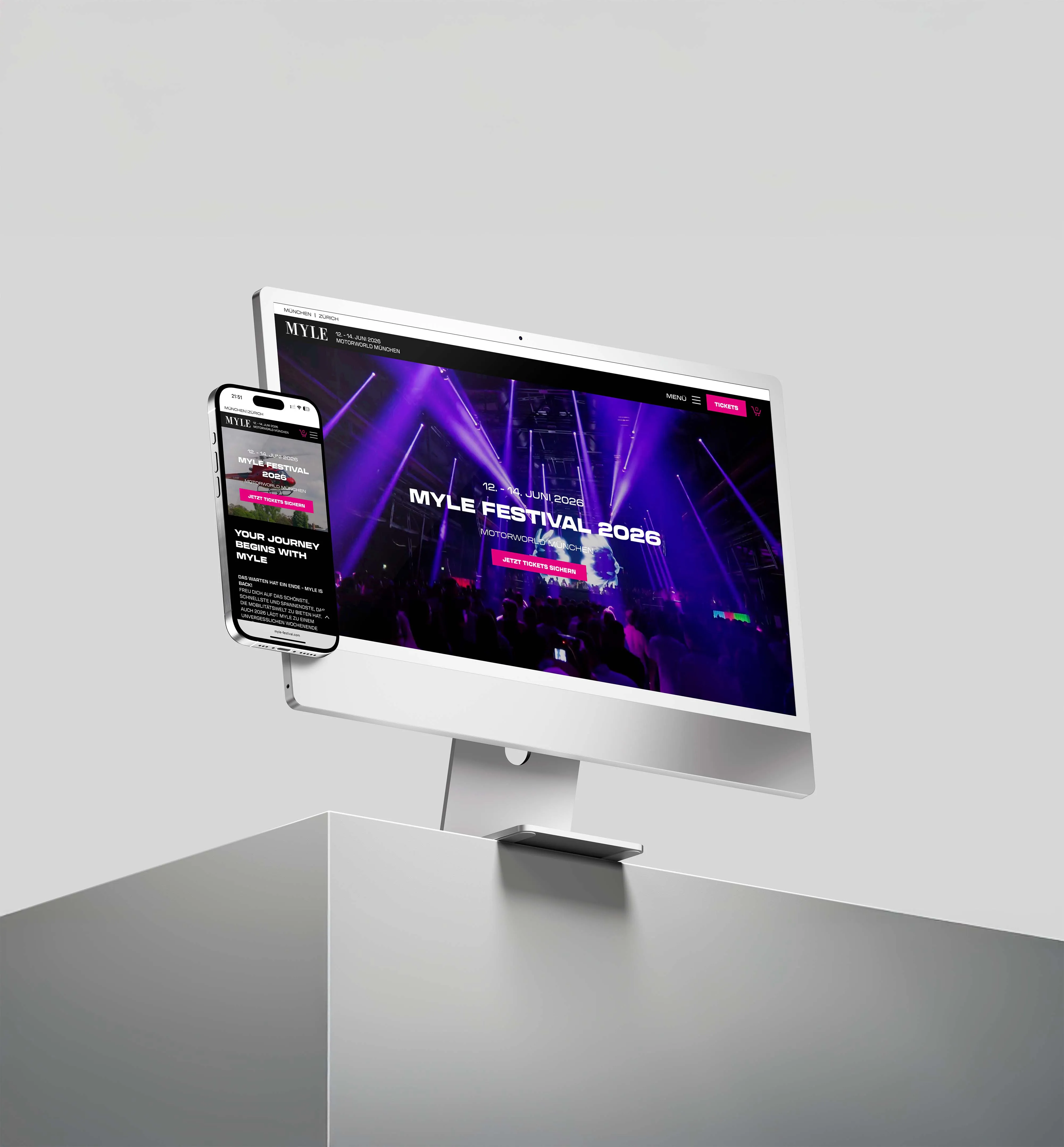 Event-Website mit integriertem Ticketsystem