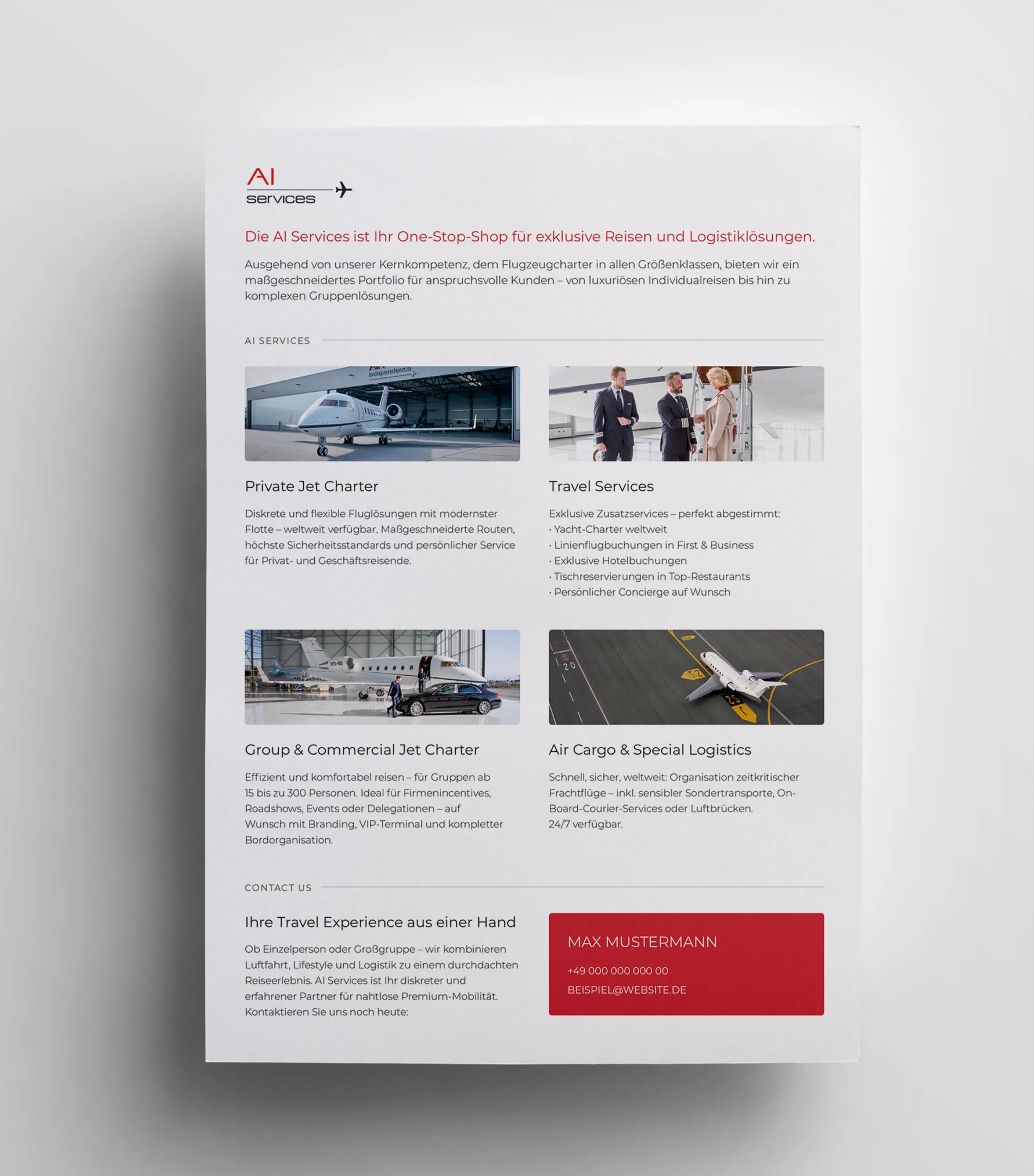 Onepager von AI Services als ganzes Blatt